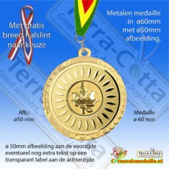 carnavalsmedailles ø60mm met gratis breed halslint, tekst en afbeelding